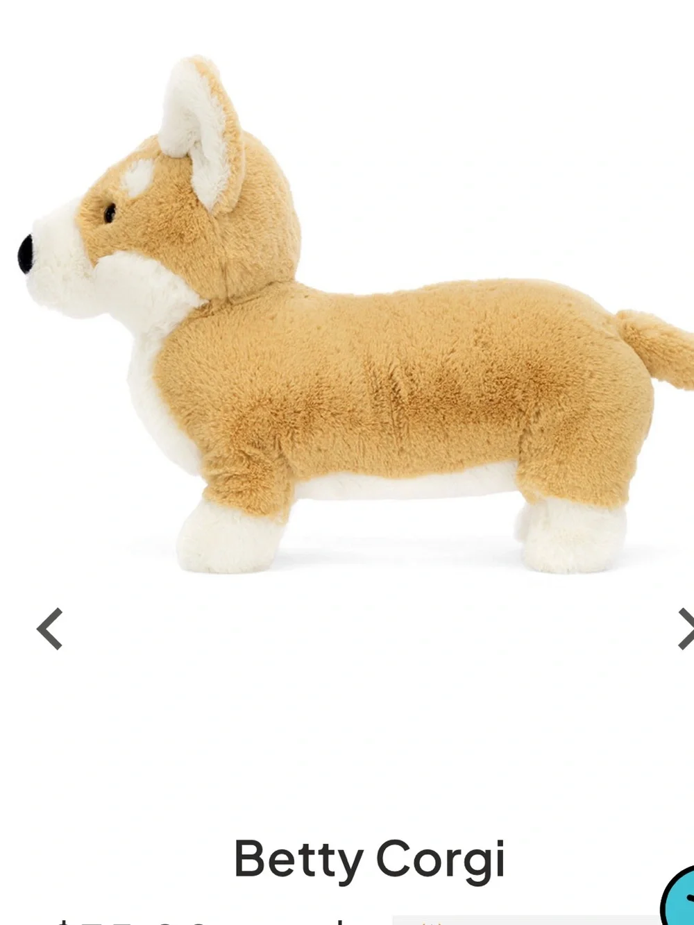 Jellycat Betty Corgi Plush - Cream & Tan